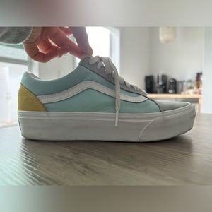 Vans Mint Green and Yellow Sneakers